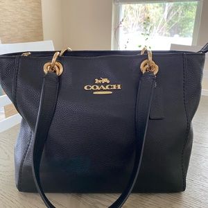 Authentic COACH bag, black leather gently used.
